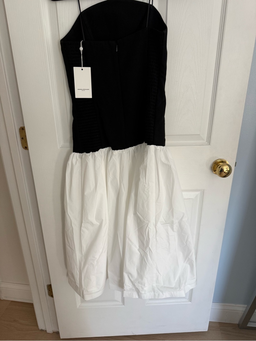 Amanda Uprichard Valencia Strapless Black & White Midi Dress - Picture 5 of 6